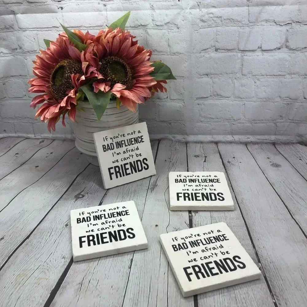 Coasters BAD INFLUENCE DRINK COASTER set of 4
